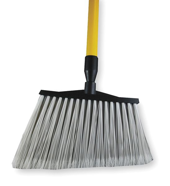 9 in Sweep Face Broom, Soft, Synthetic, Black, 58