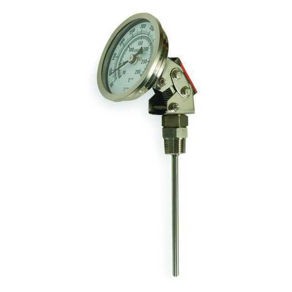 Bimetal Thermom, 5 In Dial, 50 to 550F