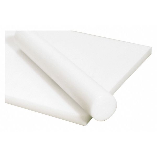 White Acetal Copolymer Rod Stock 1 ft. L, 1
