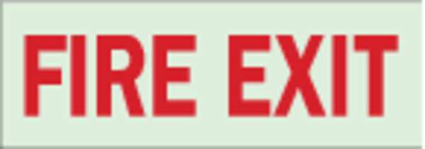 Fire Exit Sign, 3-1/2X10
