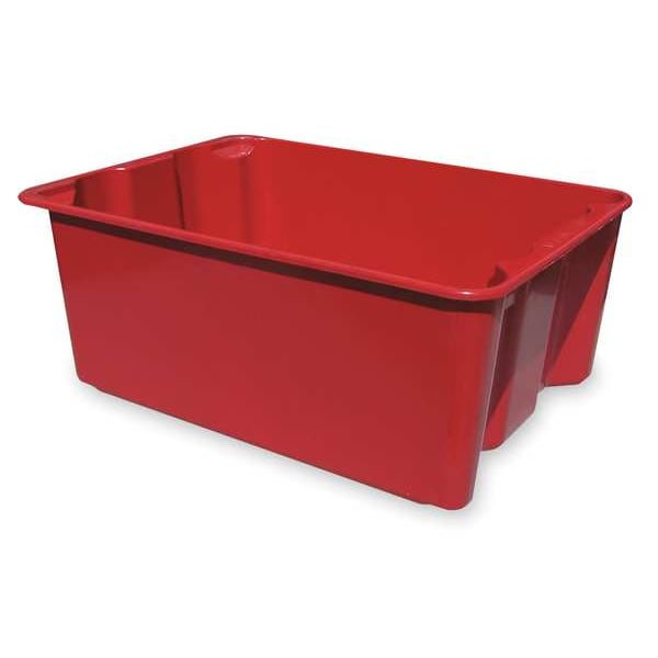 Stack & Nest Container, Red, Fiberglass Reinforced Composite, 25 1/4 in L, 18 in W, 10 in H