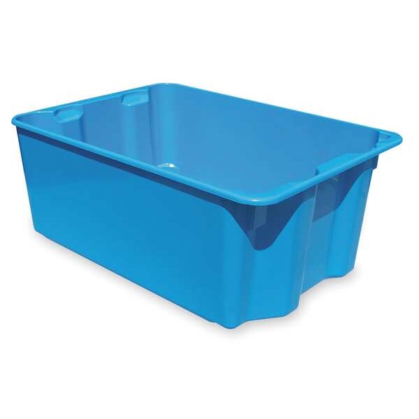 Stack & Nest Container, Blue, Fiberglass Reinforced Composite, 25 1/4 in L, 18 in W, 6 in H