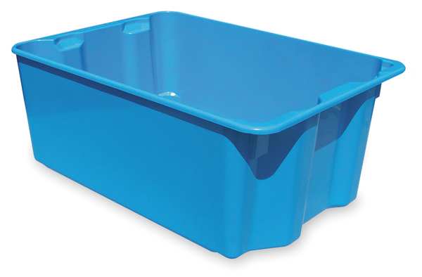 Stack & Nest Container, Blue, Fiberglass Reinforced Composite, 25 1/4 in L, 18 in W, 10 in H