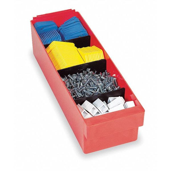 Plastic Divider, Black, 3 1/2 in L, 2 5/8 in W, 4 in H