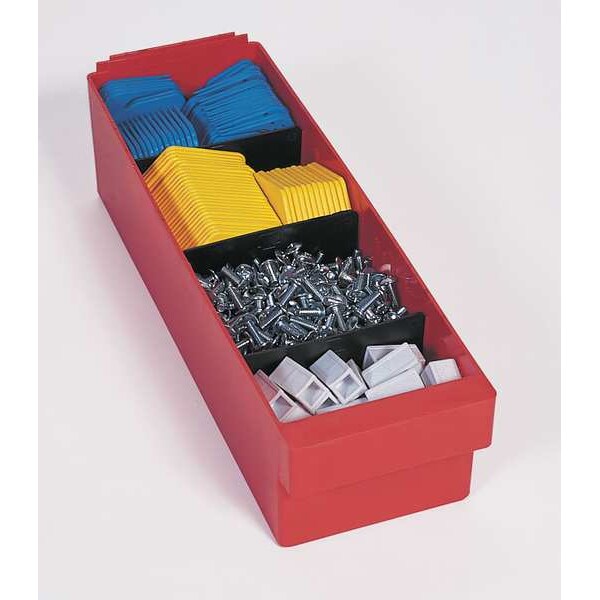 Drawer Storage Bin, Blue, High Impact Polystyrene, 5 5/8 in W x 4 5/8 in H, 25 lb Load Capacity