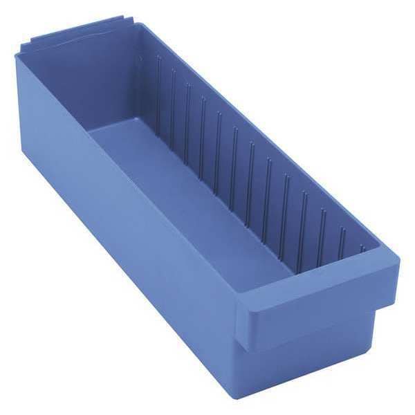 Drawer Storage Bin, Blue, High Impact Polystyrene, 5 5/8 in W x 4 5/8 in H, 25 lb Load Capacity