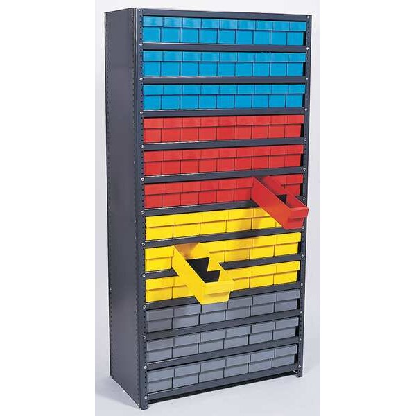 Drawer Storage Bin, Blue, High Impact Polystyrene, 5 5/8 in W x 4 5/8 in H, 25 lb Load Capacity