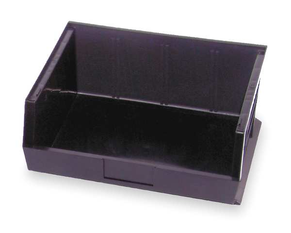 Hang & Stack Storage Bin, Black, Polypropylene/Polyethylene, 10 7/8 in L x 11 in W x 5 in H