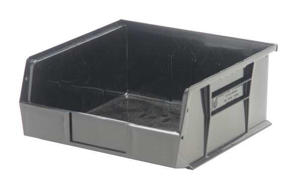 Hang & Stack Storage Bin, Black, Polypropylene/Polyethylene, 10 7/8 in L x 11 in W x 5 in H