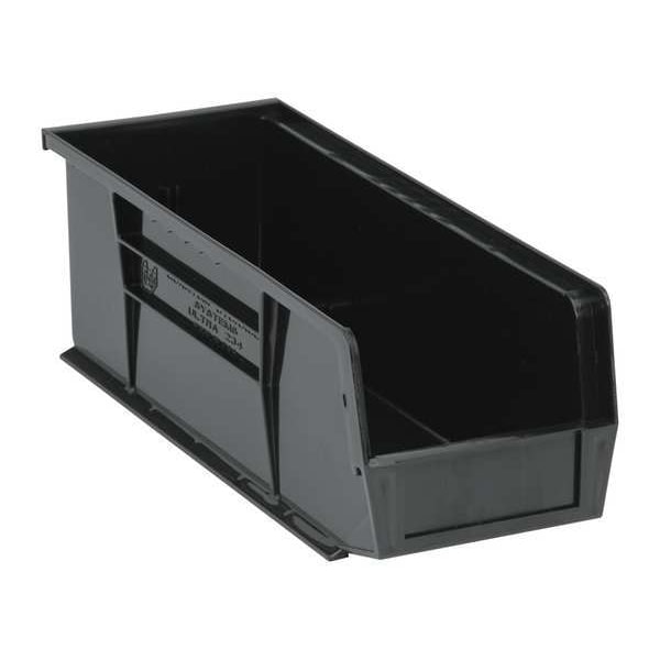 Hang & Stack Storage Bin, Black, Polypropylene/Polyethylene, 14 3/4 in L x 5 1/2 in W x 5 in H