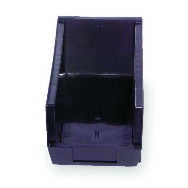 Hang & Stack Storage Bin, Black, Polypropylene/Polyethylene, 5 3/8 in L x 4 1/8 in W x 3 in H