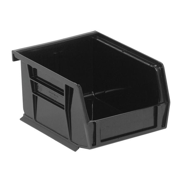 Hang & Stack Storage Bin, Black, Polypropylene/Polyethylene, 5 3/8 in L x 4 1/8 in W x 3 in H