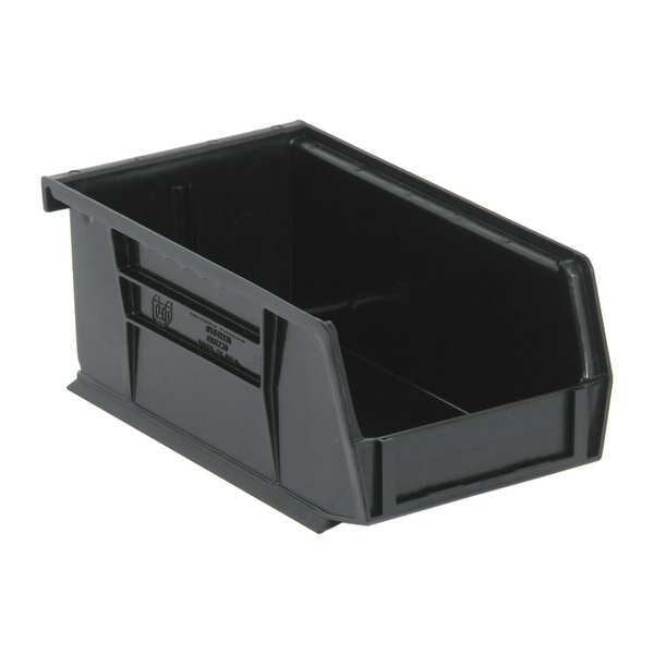 Hang & Stack Storage Bin, Black, Polypropylene/Polyethylene, 7 3/8 in L x 4 1/8 in W x 3 in H