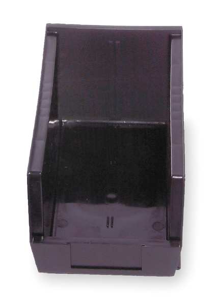 Hang & Stack Storage Bin, Black, Polypropylene/Polyethylene, 10 7/8 in L x 5 1/2 in W x 5 in H