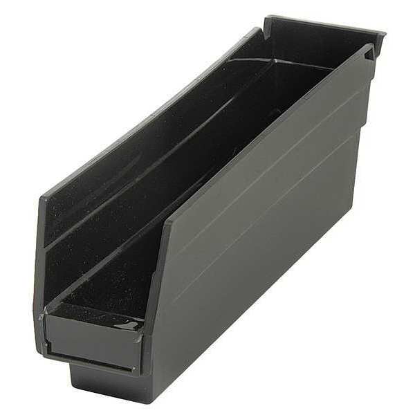 Shelf Storage Bin, Black, Polypropylene/Polyethylene, 11 5/8 in L x 2.8 in W x 4 in H