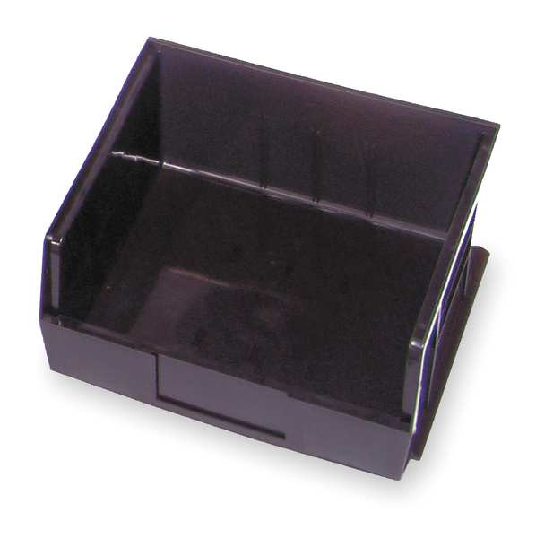 Hang & Stack Storage Bin, Black, Polypropylene/Polyethylene, 10 7/8 in L x 16 1/2 in W x 5 in H