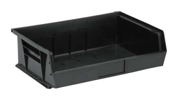 Hang & Stack Storage Bin, Black, Polypropylene/Polyethylene, 10 7/8 in L x 16 1/2 in W x 5 in H