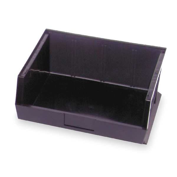 Hang & Stack Storage Bin, Black, Polypropylene/Polyethylene, 14 3/4 in L x 16 1/2 in W x 7 in H