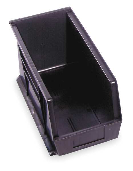 Hang & Stack Storage Bin, Black, Polypropylene/Polyethylene, 18 in L x 8 1/4 in W x 9 in H