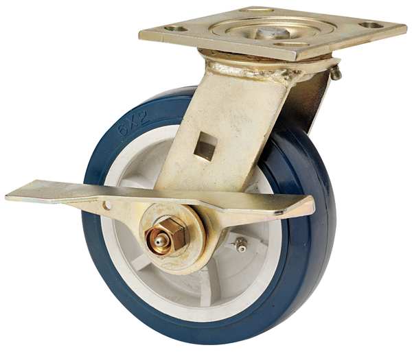 Swivel Plate Caster, Poly, 6 in., 900 lb.