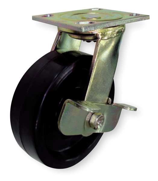 Swivel Plate Caster, Phenolic, 4 in., 800 lb.
