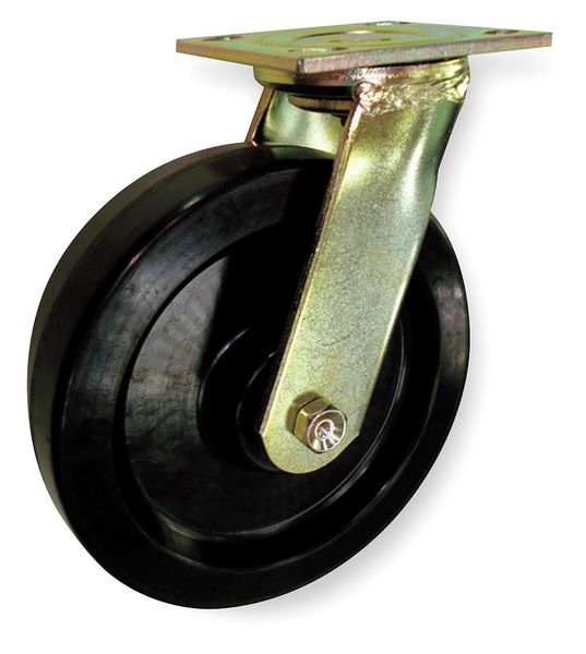 Swivel Plate Caster, Phnolic, 4 in., 800 lb
