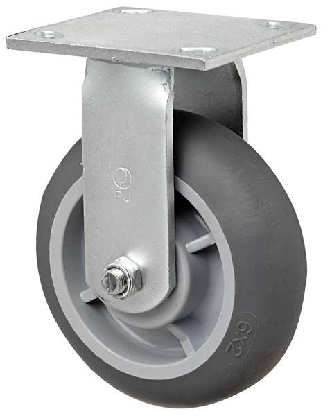 Rgd Plat Castr, Therm Rubbr, 6 in., 450 lb.