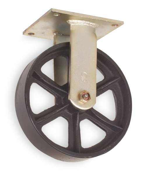 Rgd Plt Castr, Cst Irn, 5 in., 1200 lb., Blk