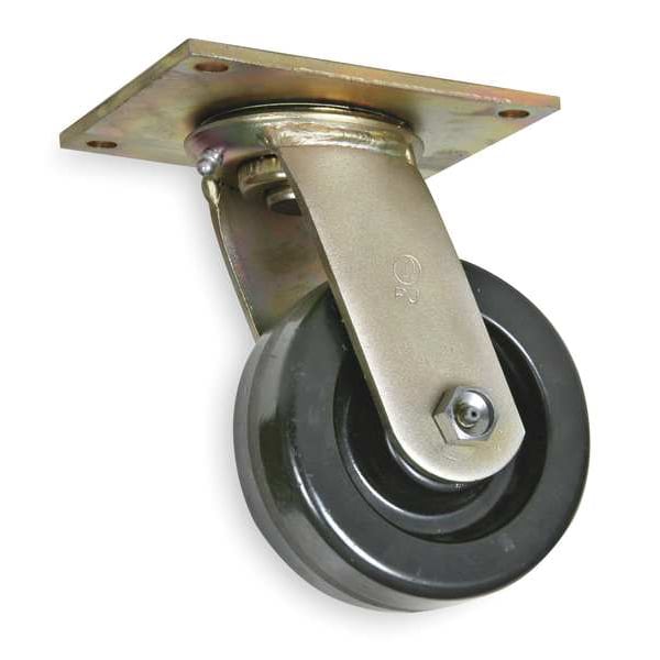 Swivel Plate Caster, Phenolic, 5 in., 1000 lb.
