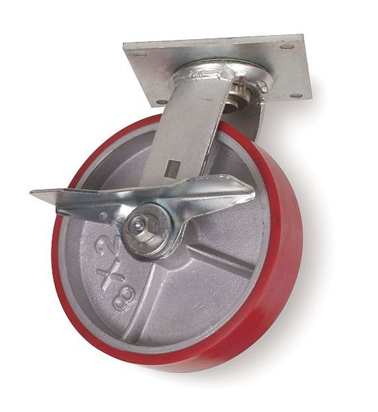 Swivel Plate Caster, Poly, 5 in., 1050 lb., D