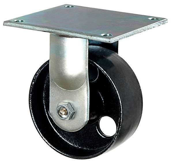 Rigid Plate Castr, Cast Iron, 5 in, 1200 lb
