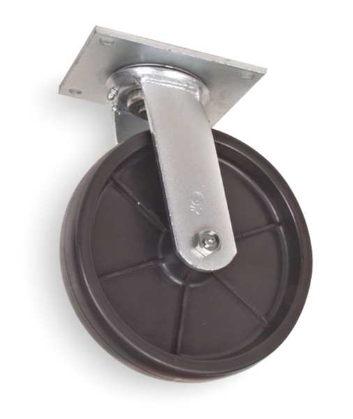 Swivel Plate Castr, Poly, 8 in, 1000 lb, Blk