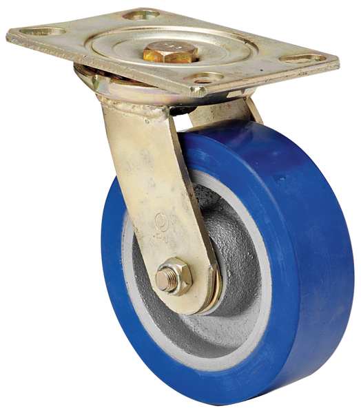 Swivl Plat Caster, Poly, 6 in., 1750 lb., A