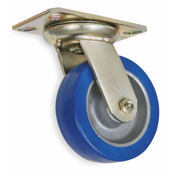 Swivel Plate Caster, Polyurethane, 10 in, 1750 lb