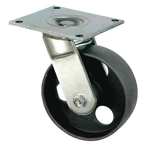 Swivl Plat Castr, Cst Irn, 6 in., 1200 lb, D
