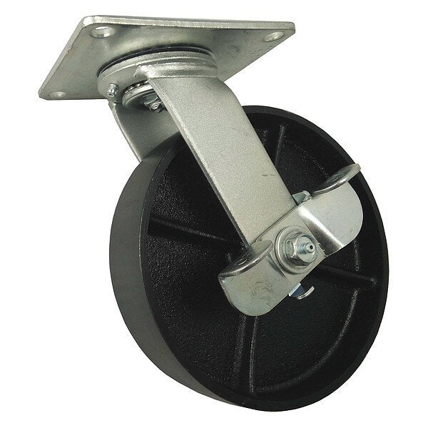 Swivl Plate Castr, Cast Iron, 8 in, 1200 lb