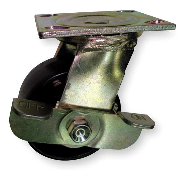 Swivel Plate Caster, Steel, 8 in., 1200 lb.