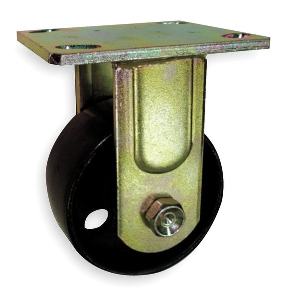 Rigid Plate Caster, Steel, 5 in., 1000 lb.