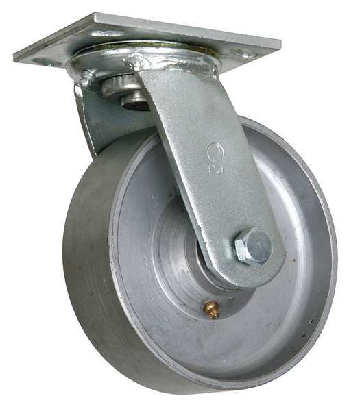 Swivel Plate Castr, Cast Irn, 8 in, 1250 lb