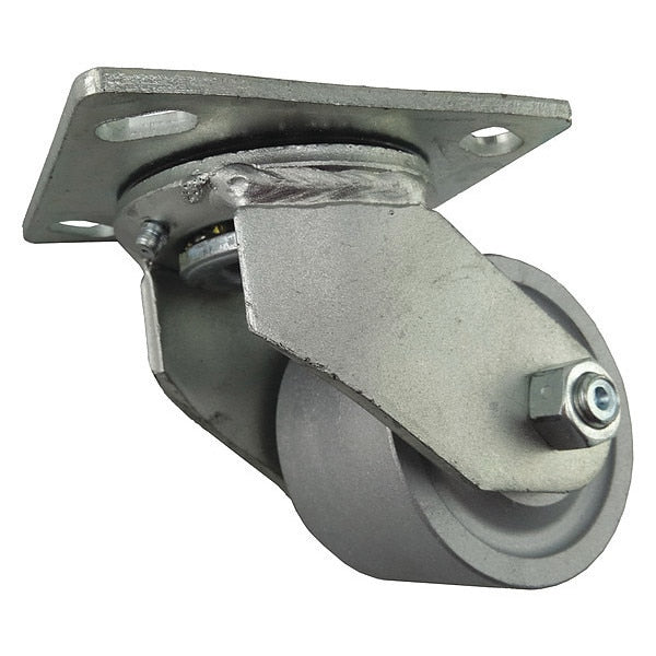 Swivel Plate Caster, Cast Iron, 3-1/4 in, 700 lb