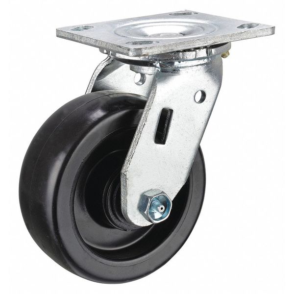 Swivel Plate Caster, Glass Nylon, 8 in, 1250 lb
