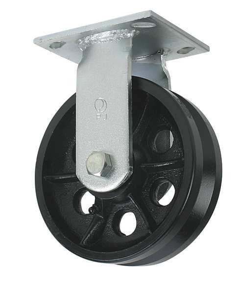 V-Grve Rgd Cster, Cast Irn, 6 in., 1000 lb.