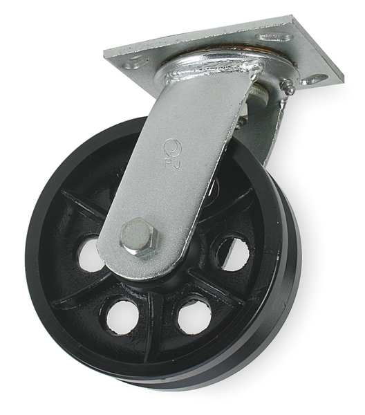 V-Groove Swivl Cstr, Cast Irn, 4 in, 800 lb