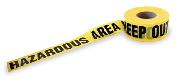 Barricade Tape, Yellow/Black, 1000ft x 3In