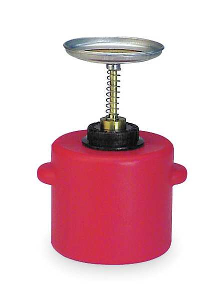 Plunger Can, 1/2 Gal., Polyethylene, Red
