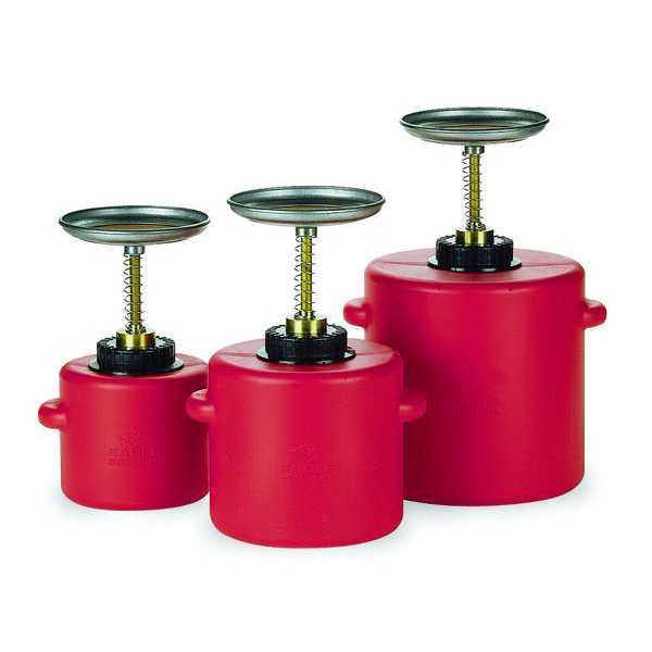 Plunger Can, 1 qt., Polyethylene, Red
