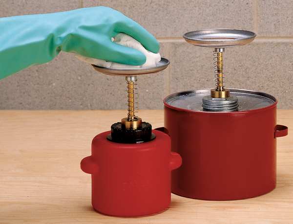 Plunger Can, 1 Gal., Polyethylene, Red