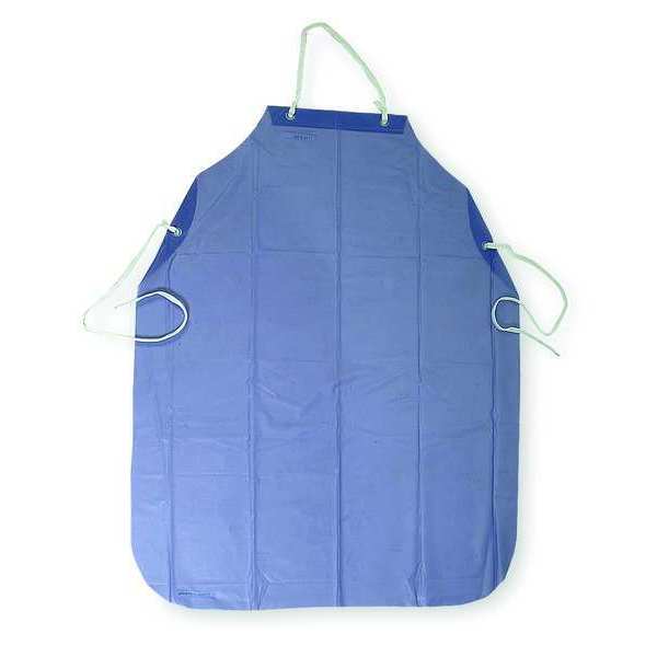 Chemical Resistant Bib Apron, PVC, Heavy Duty, 8 mil, 45 in Length, Universal Size, 12 Pack