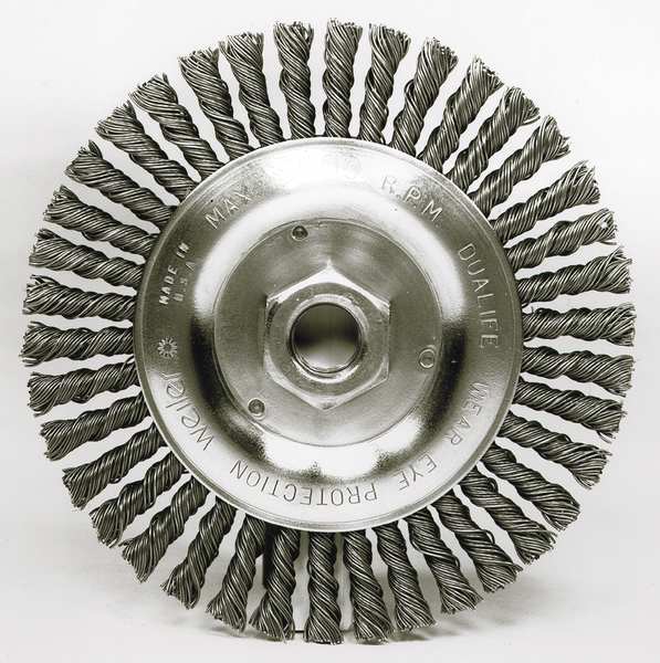 Twist Wire Wheel Wire Brush, Threaded Arbor