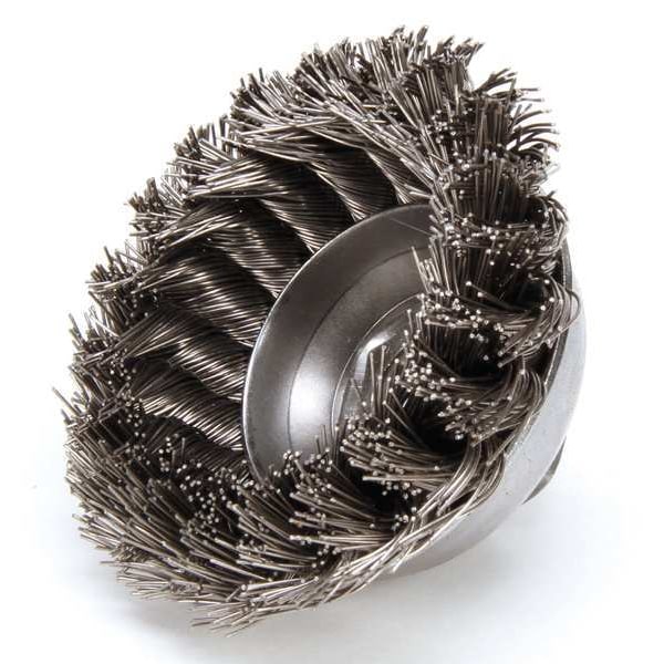 Knot Wire Cup Wire Brush, Threaded Arbor